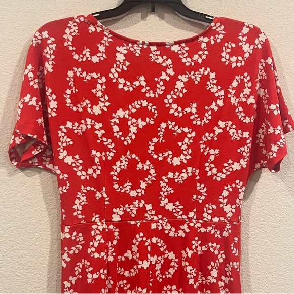 Boden red and white floral midi length dress size 6 - Picture 8 of 9